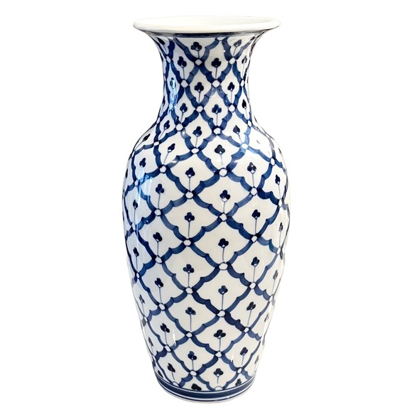 Vintage Accents Vintage Blue White Decorative Vase Shelf Decor